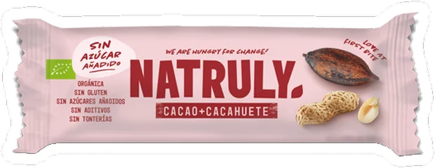 Barrita de cacao y cacahuete de natruly, a la venta en Cachitos