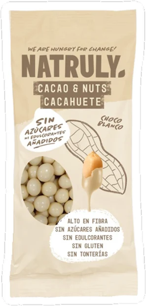 Cacahuetes con chocolate blanco de natruly, a la venta en Cachitos
