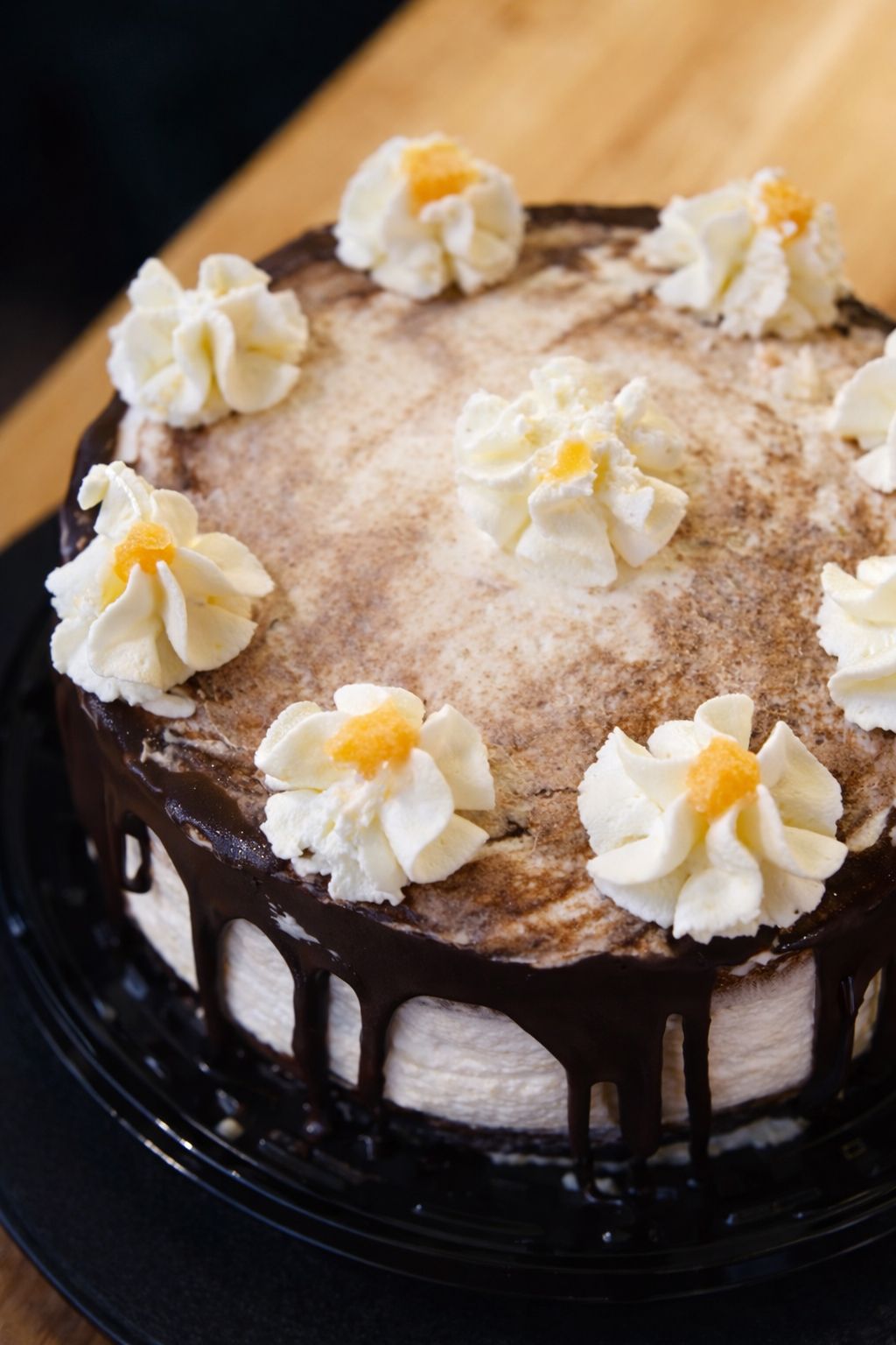 Tarta de chocolate con goteo