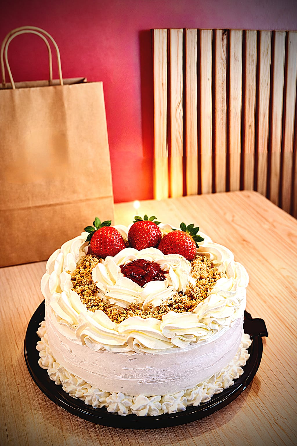 Tarta de queso con fresas